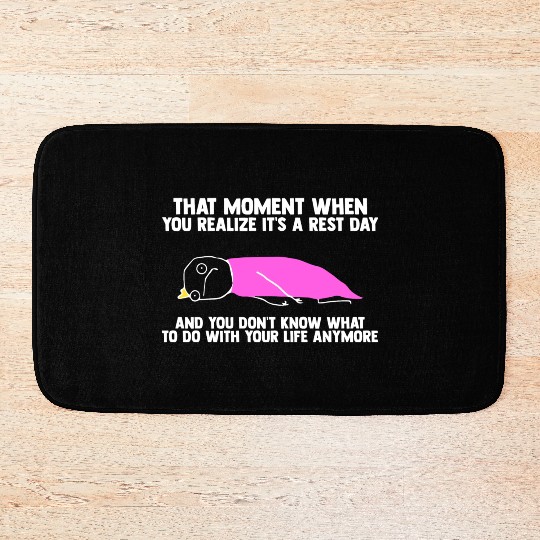 Rest Day Humor A Workout Muscle For A Gym Lover Bath Mats