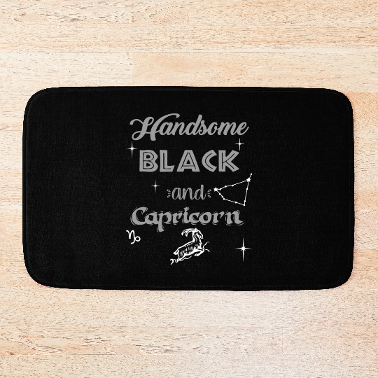 Handsome Black Capricorn Bath Mats