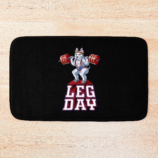 Leg Day Westie Weight Lifting Squat Gym Bath Mats