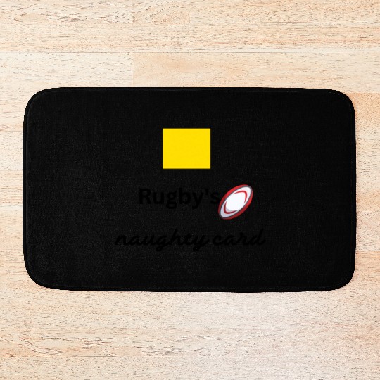 Rugby s naughty card, yellow card Bath Mats