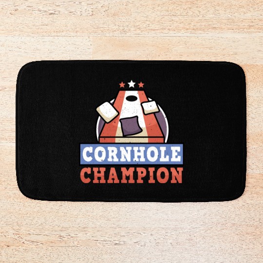 Grunge Cornhole Champion Bean Bag Lover Bath Mats