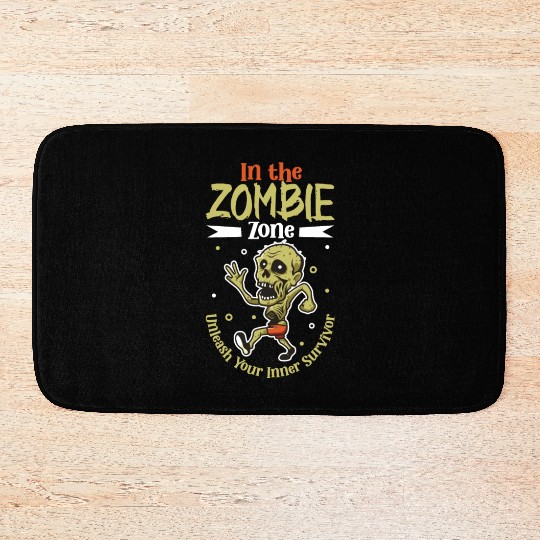 Horror Zombie Runner Half Marathon Running Jogging Bath Mats