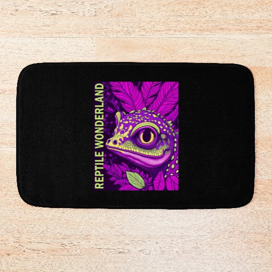 Psychedelic Reptile Wonderland Retro Designs 10 Bath Mats
