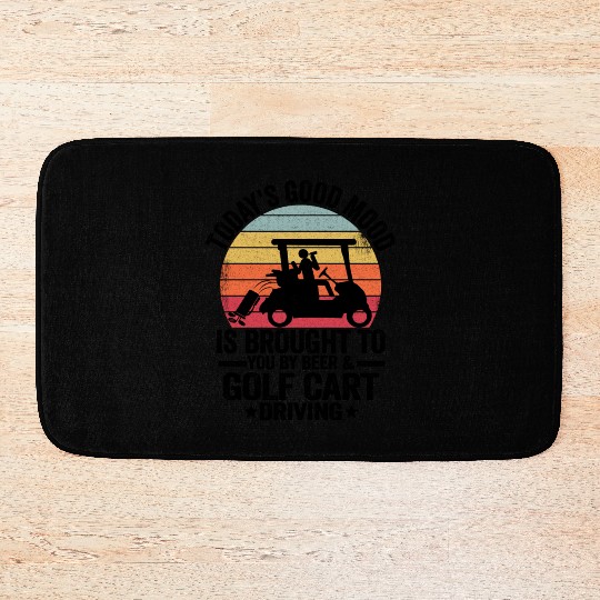 Beer Golf Cart Funny Golfer Vintage Golfing Quotes Bath Mats