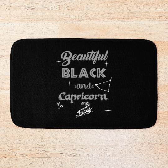 Beautiful Black Capricorn Bath Mats