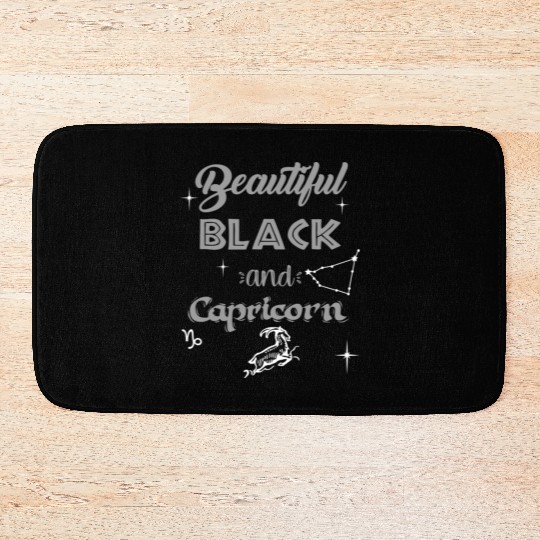 Beautiful Black Capricorn Bath Mats