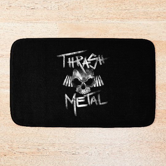 Skull And Bullets Thrash Metal Bath Mats