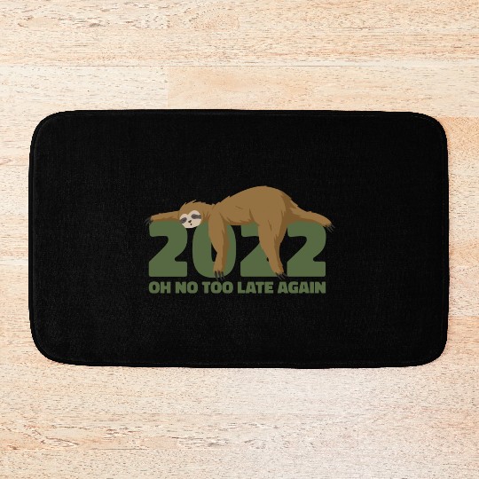 Sleeping Sloth Newyear Bath Mats