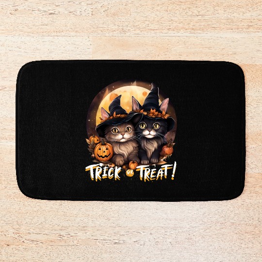 Halloween Trick or Treat Cute Cats Cat Lovers Bath Mats