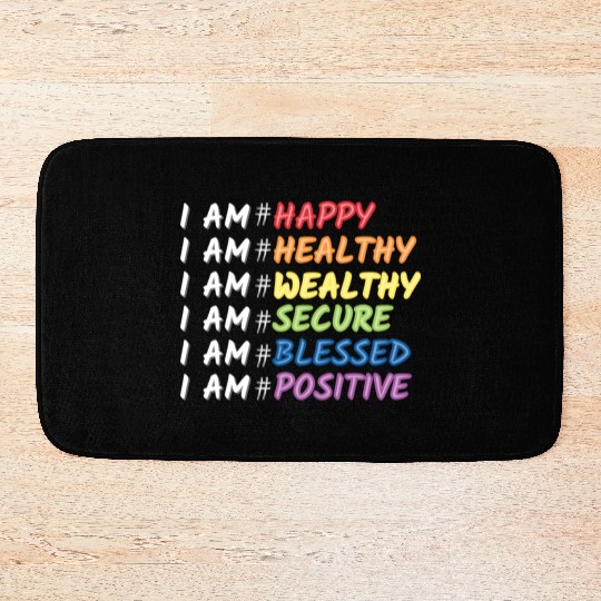 Daily Motivational Affirmation Mantra Self Love Bath Mats