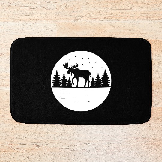 Moose Forest Deer Elk Canada Nature Wilderness Bath Mats