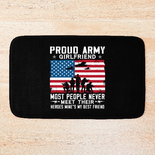 Proud US Army Girlfriend Bath Mats