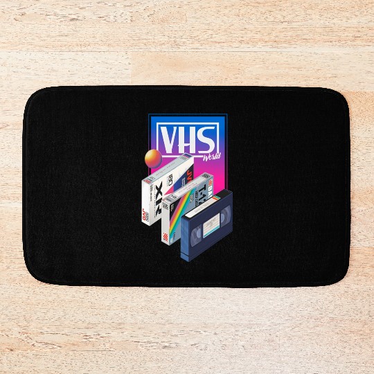 80s T ShirtVHS world Bath Mats