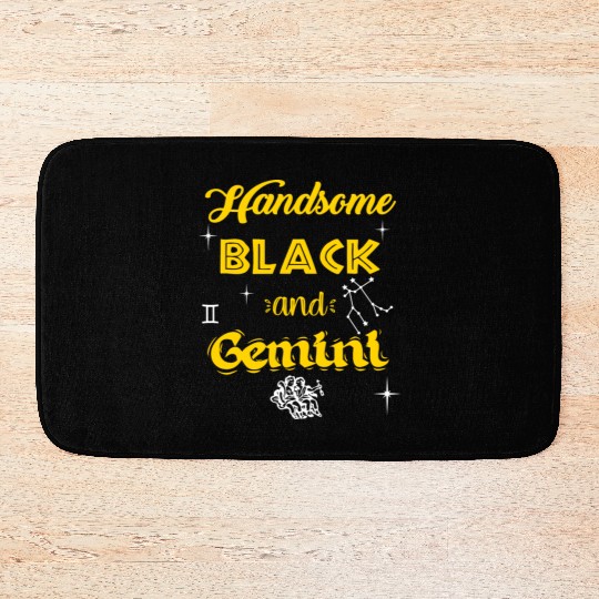 Handsome Black Gemini Bath Mats