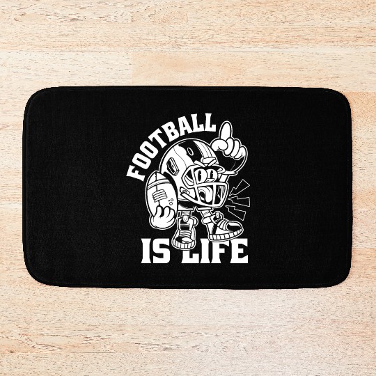 Football Is Life American Football Lover Game Day Bath Mats