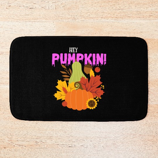 Hey pumpkin halloween Bath Mats