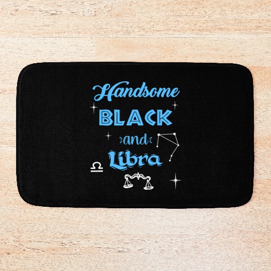 Handsome Black Libra Bath Mats
