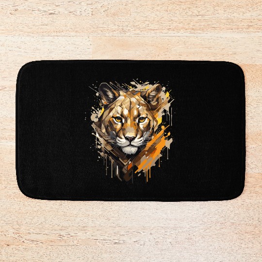 Graffiti Style Mountain Lion | Mountain Lion Lover Bath Mats