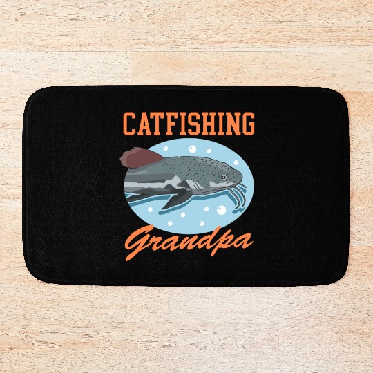 Catfishing Grandpa Fish Catfish Fishing Bath Mats