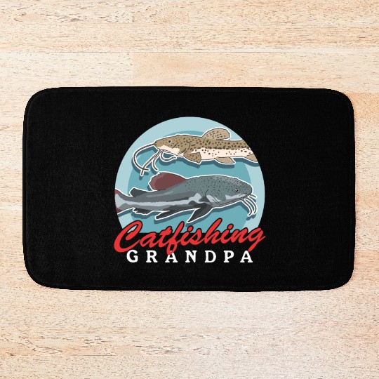Catfishing Grandpa Fish Catfish Fishing Bath Mats