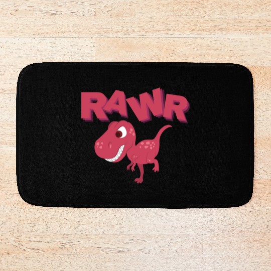 Rawr Cute Rex Dino Extinct Lover Tyrannosaurus Bath Mats