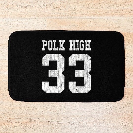 Polk High School Football Jersey 33 Aged Look Bath Mats