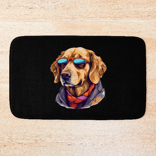 Golden Retriever in the Streets | Dog Lovers Bath Mats