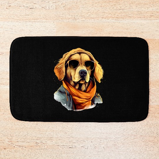 Golden Retriever in the Streets | Dog Lovers Bath Mats