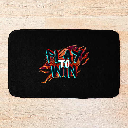 Black and Orange Modern Play To Win Bath Mats