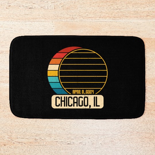 Total Solar Eclipse Illinois Chicago April 28 2024 Bath Mats