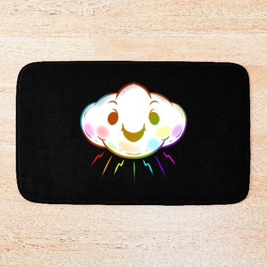 Colorful Rainbow Cloud Lgbtq Lesbian Gay Pride Bath Mats