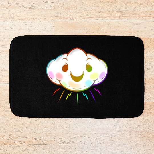 Colorful Rainbow Cloud Lgbtq Lesbian Gay Pride Bath Mats
