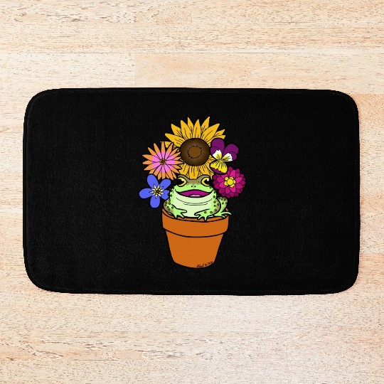 Flower Pot Toad Bath Mats