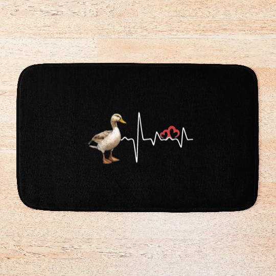 Duck Hunting Love Heartbeat Duck Hunter Bath Mats