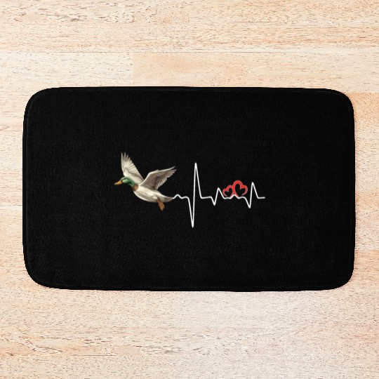 Duck Hunting Love Heartbeat Duck Hunter Bath Mats