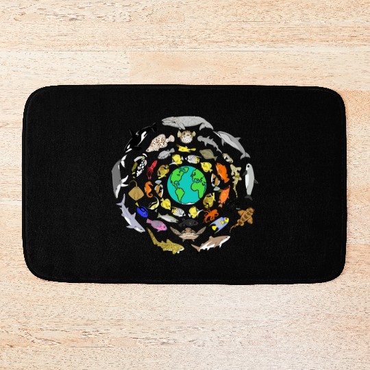 World Oceans Day Sea Life Bath Mats
