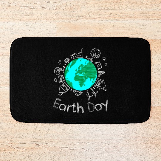 Save The Earth Cute Funny Bath Mats