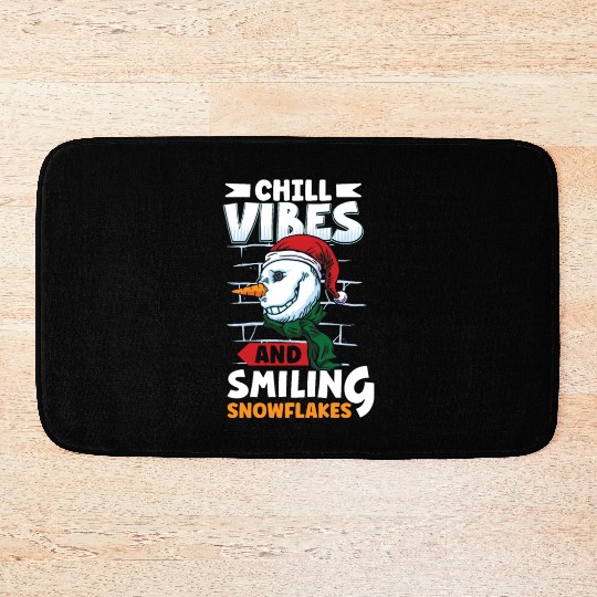 Funny Snowman Season Winter Christmas Snowman Joy Bath Mats