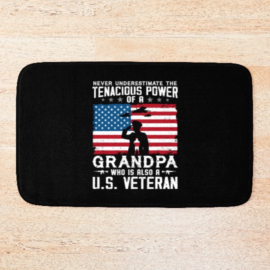US Army Veteran Grandpa Bath Mats
