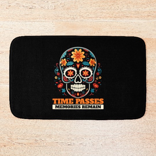 Dia De Los Muertos Sugar Skull Mexican Holiday Bath Mats