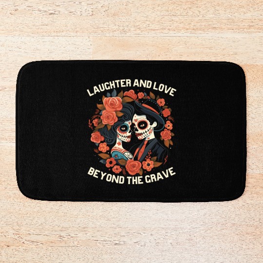 Dia De Los Muertos Sugar Skull Mexican Holiday Bath Mats