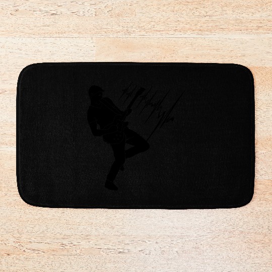 Guitar player guitar solo electric guitar Bath Mats