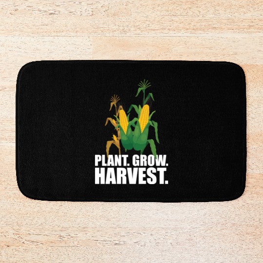 Corn Farmer Plant Grow Harvest Bath Mats