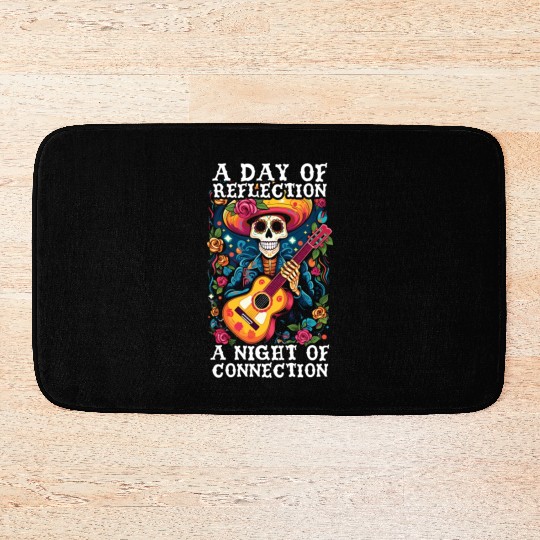 Dia De Los Muertos Sugar Skull Mexican Holiday Bath Mats