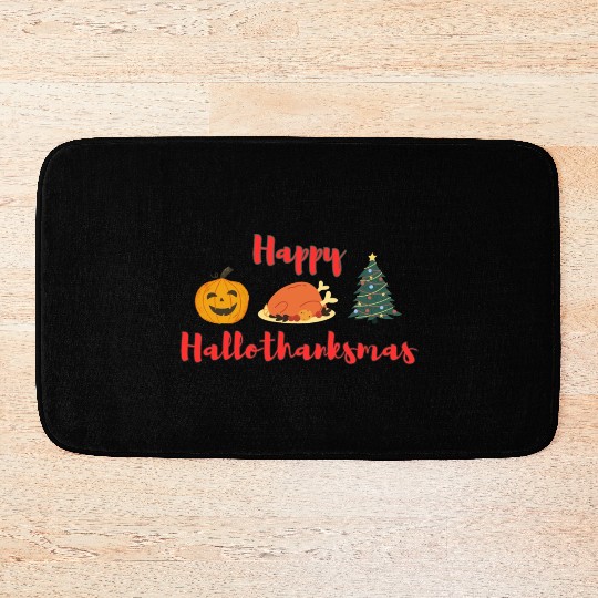 Happy HalloThanksMas Bath Mats