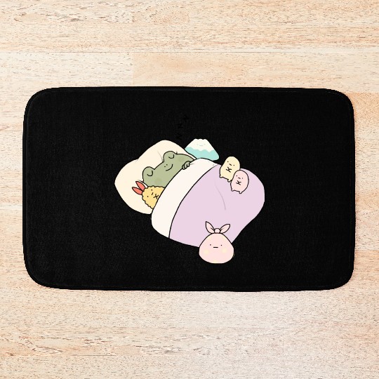 Sleepy Frog With Friends Bath Mats