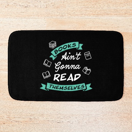 Funny Reading Teacher Bookworm Bookstore Book Bath Mats