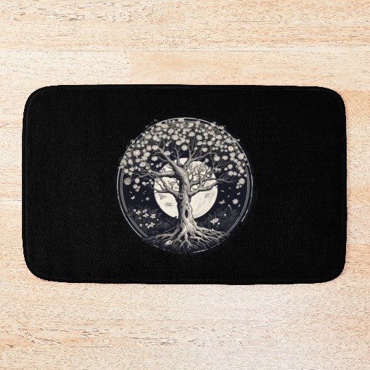 White Tree of Life Bath Mats