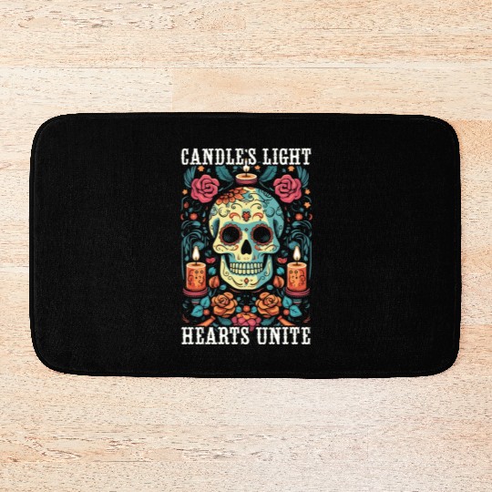 Dia De Los Muertos Sugar Skull Mexican Holiday Bath Mats