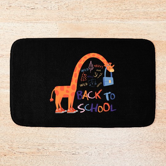 Happy Giraffe back to school Bath Mats